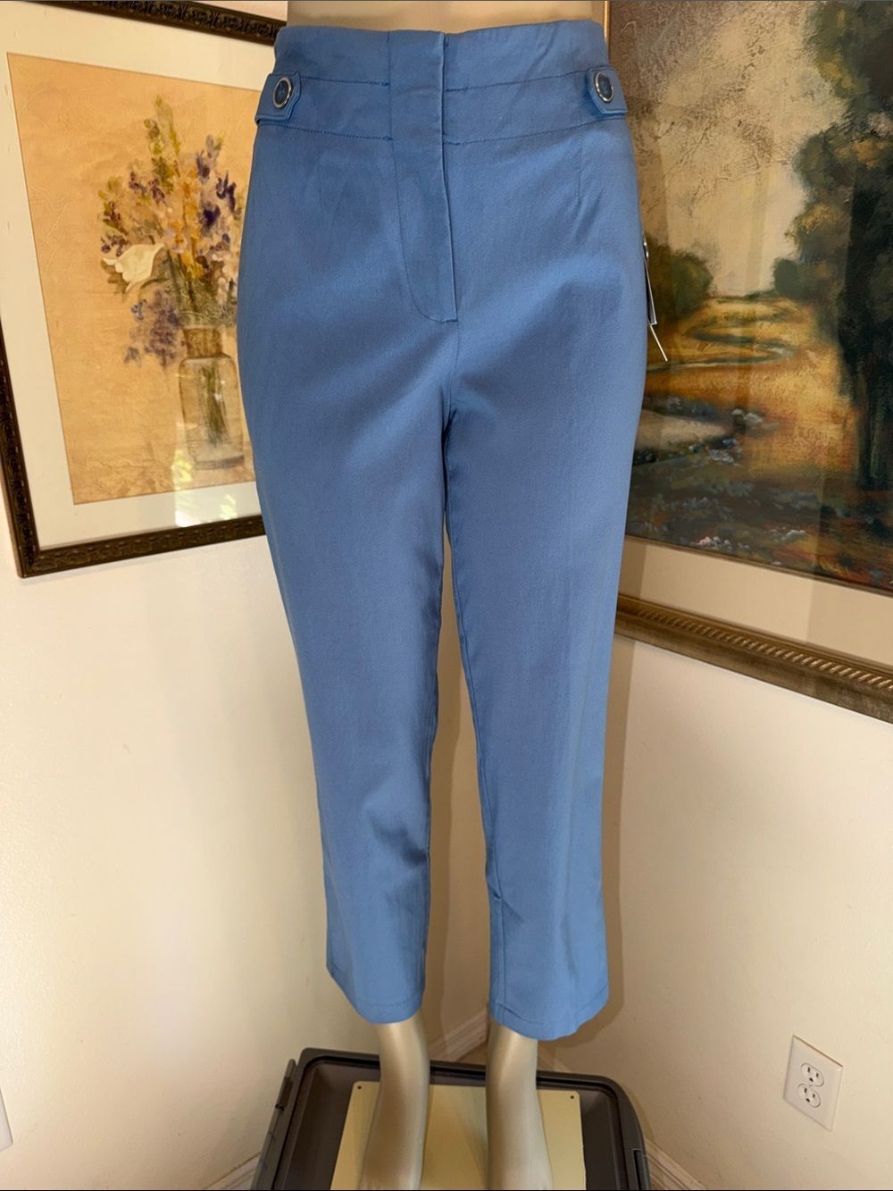 NWT ZAC & RACHEL Slim Ankle Trousers in Periwinkle Blue Size 12